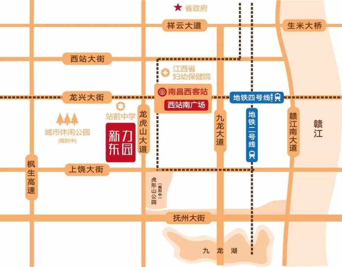 新力东园 (胜源香山居) 交通图 
